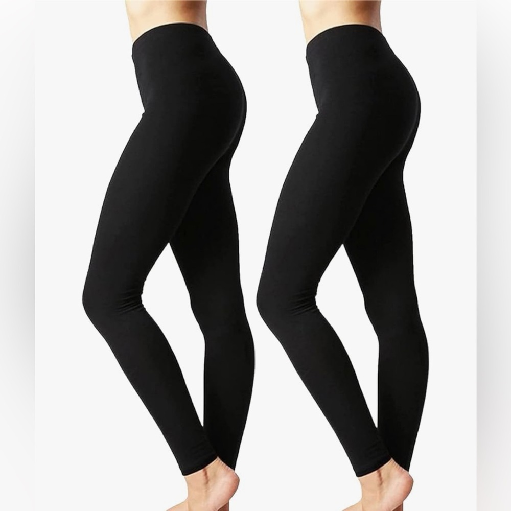 Zenana Full Length Cotton Leggings Black Size 1X NEW